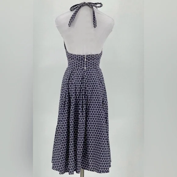 J. Crew Factory Backless Navy Dress with White Dots trend! - Picture 4 of 8
